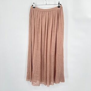 Kerisma Open Knit Midi Skirt L Dusty Rose Pull On Capsule Romantic Minimalist
